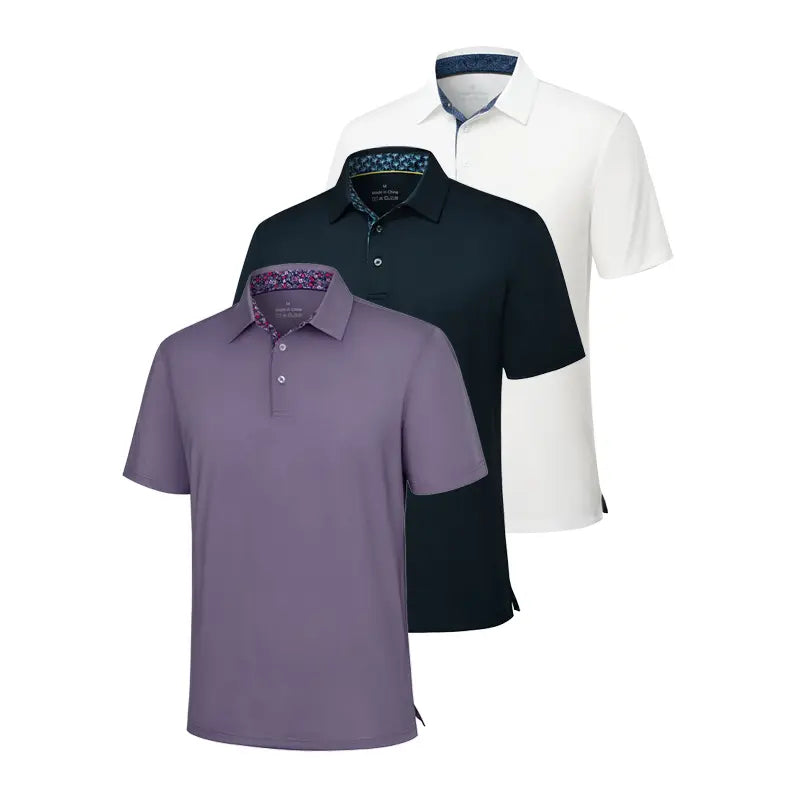 3-Pack Men's Polo Shirts – Comfortable Short Sleeve Casual Fit，Soft Breathable Cotton,  Classic Collared Polo Shirts for Work, Golf, Travel & Everyday Wear
